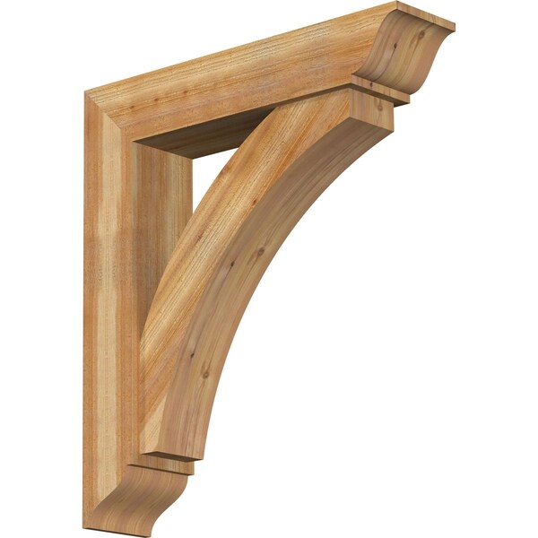 Ekena Millwork Thorton Traditional Rough Sawn Bracket w/ Offset Brace, Western Red Cedar, 8"W x 36"D x 40"H BKT0806X36X40THR01RWR - main